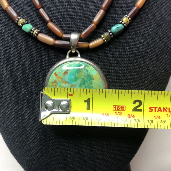 BARSE Turquoise Pendant on Multi-Strand Necklace with Sterling Silver Accents - Picture 12 of 17